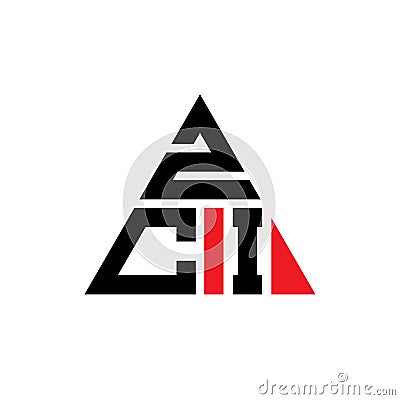 ZCI triangle letter logo design with triangle shape. ZCI triangle logo design monogram. ZCI triangle vector logo template with red Vector Illustration