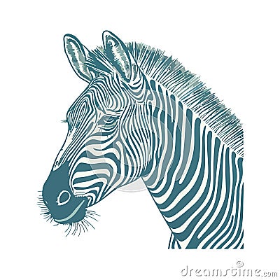 Zebra african animal icon isolated Cartoon Illustration