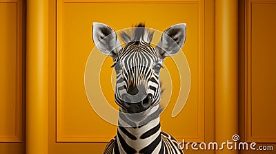 Minimalist Zebra: A Stylish And Emotive Capture Stock Photo