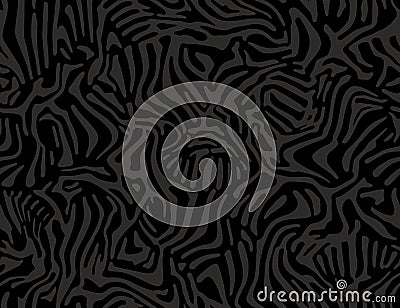 Zebra fur - stripe skin, animal pattern. Repeating texture. Black and white seamless background. Vector Vector Illustration