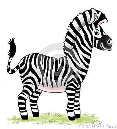 Zebra horse african zoo cartoon figure Stock Photo