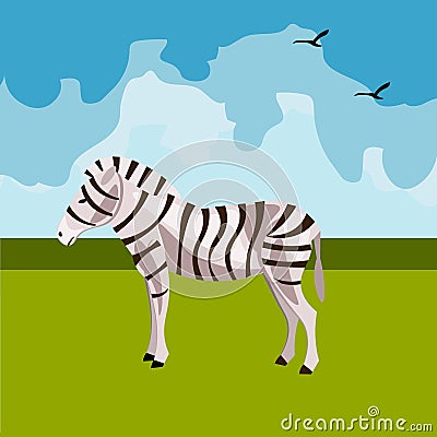 Zebra icon. African animals. Vector Illustration