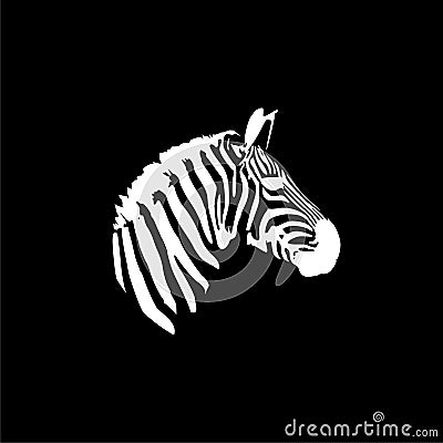 Zebra icon isolated on dark background Vector Illustration