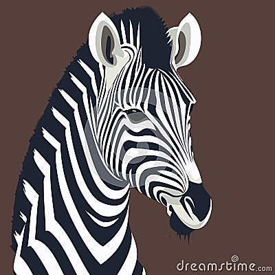 Zebra. Illustration. Zebra in natural grass habitat, Kenya National Park. Nature wildlife scene, Africa. Stock Photo