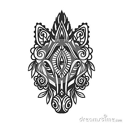 Zebra mandala. Vector illustration. Adult coloring page Vector Illustration