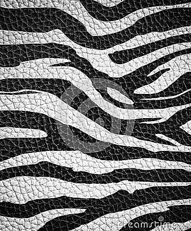 Zebra pattern on leather background Stock Photo