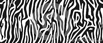 Zebra pattern, stylish texture. Animal natural print. For the design of wallpaper, textile, cover. Vector seamless background. Vector Illustration