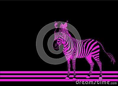 Zebra pink Vector Illustration
