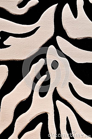 Zebra Print Design on a Rug Stock Photo