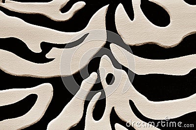 Zebra Print Design on a Rug Stock Photo