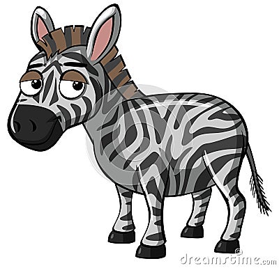 Zebra with sad smile Vector Illustration