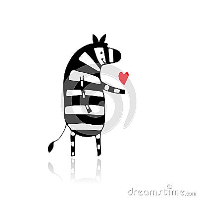 Zebra sketch for your design Vector Illustration