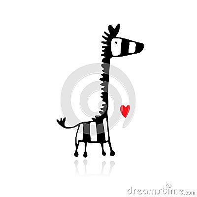 Zebra sketch for your design Vector Illustration