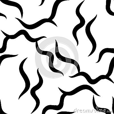 Zebra skin repeated seamless pattern. Black and white colors Vector Illustration