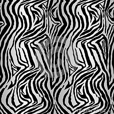 Zebra skin seamless patterns. Vector Illustration