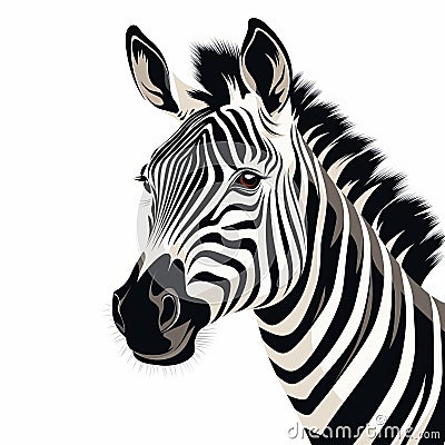 Subtle Zebra Head Vector Illustration With Uhd Image Quality Stock Photo