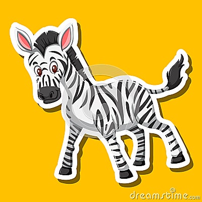 A zebra sticker character Vector Illustration