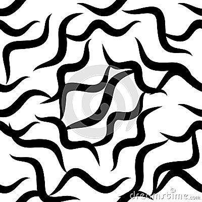 Zebra Stripes black and white pattern.Seamless Vector Illustration