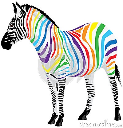 Zebra. Strips of different colors. Vector Illustration