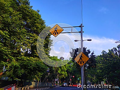 zebracross symbol mounted on a pole. Editorial Stock Photo