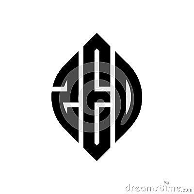 ZED circle letter logo design with circle and ellipse shape. ZED ellipse letters with typographic style. The three initials form a Vector Illustration