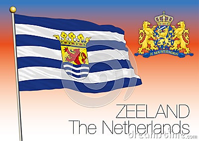 Zeeland regional flag, Netherlands, European union Cartoon Illustration