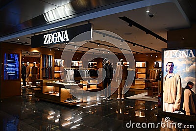 Zegna store at Hamad International Airport in Doha, Qatar Editorial Stock Photo