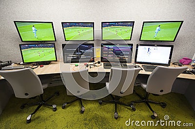 Video assistance referee room Editorial Stock Photo