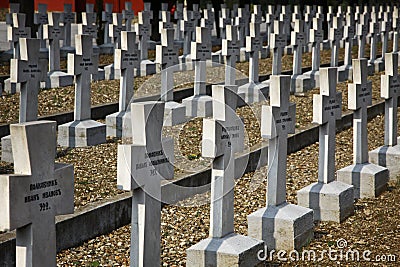 Zeitenlik, the Allied military cemetery and WWI memorial park Editorial Stock Photo