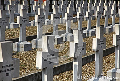 Zeitenlik, the Allied military cemetery and WWI memorial park in Editorial Stock Photo