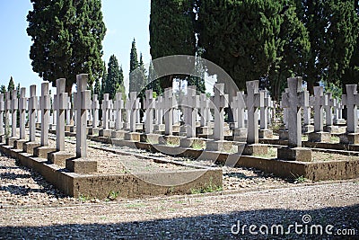 Zeitenlik military cemetery and World War I memorial park in Thessaloniki, the largest in Greece. Stock Photo