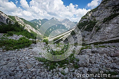 Zelenica pasture above Ljubelj Slovenia Stock Photo