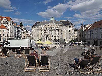 Zelny trh cabbage market square in Brno Editorial Stock Photo