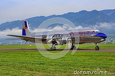 Red Bull Douglas DC-6B Editorial Stock Photo