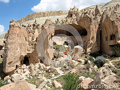 Zelve open air museum with rock formations homes and churches Editorial Stock Photo