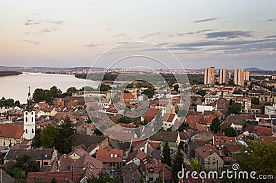 Zemun and Belgrade panorama Stock Photo