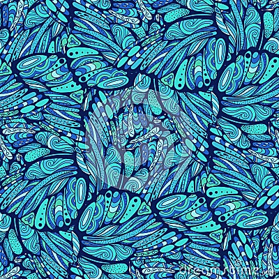 Zen art butterfly wing seamless pattern Vector Illustration