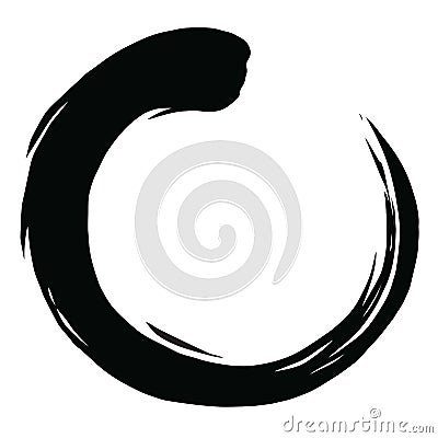 Zen Brush Enso Circle Vector Illustration Art Vector Illustration