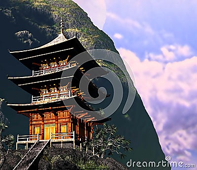 Zen Buddhist temple Stock Photo