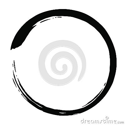 Zen Circle Black Enso Brush Vector Art Icon Design Vector Illustration
