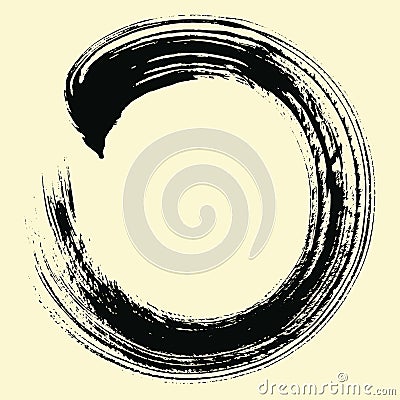 Zen Circle Enso Brush Japan Japanese Painting Traditional Art Illustration Vector Design Vector Illustration