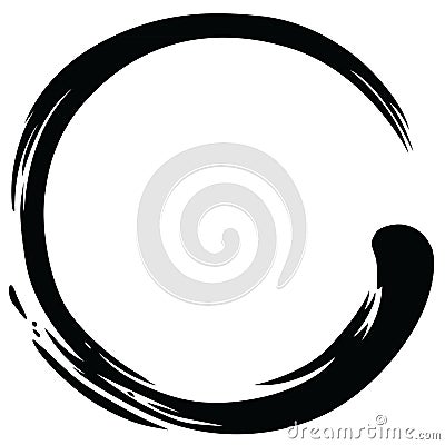 Zen Circle Paint Brush Stroke Vector Vector Illustration