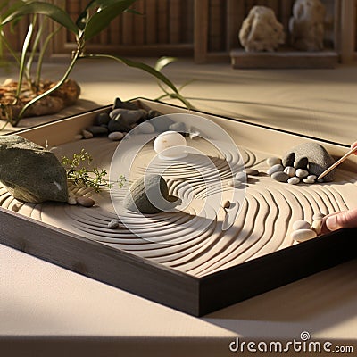 Zen Garden: Find Inner Peace Amidst Nature's Beauty Stock Photo