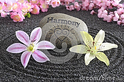 Zen garden of harmony Stock Photo