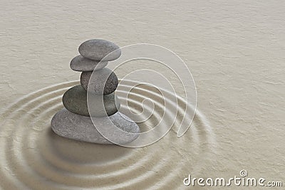 Zen garden meditation stone Stock Photo