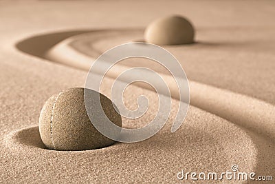 Zen garden meditation stone Stock Photo