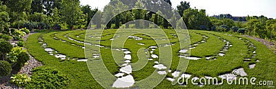 Zen Garden Pathway Panorama Stock Photo