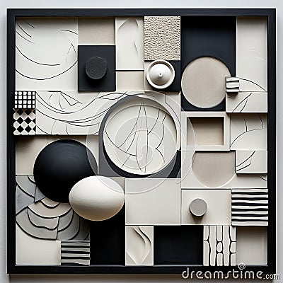 Zen-inspired Sculpture Composition: Decorative Relief Installation By Mandy Disher Stock Photo