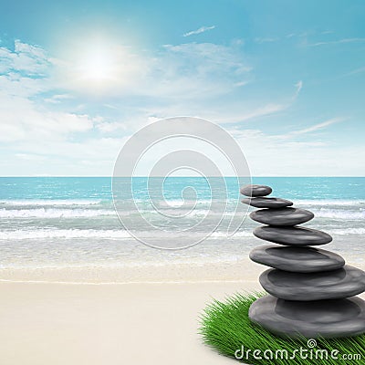 Zen-like stones inclination Stock Photo