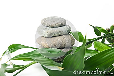 Zen, Relaxation, Harmony and Balance concept, isolated on white background Stock Photo